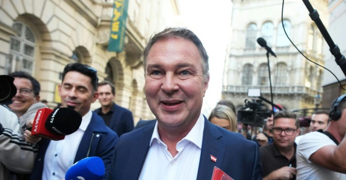 Andreas Babler im Gespräch mit Medienvertretern nach den turbulenten Tagen in der SPÖ