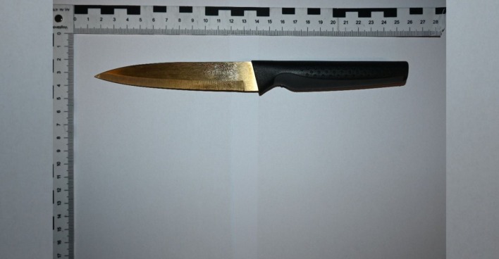 Messer mit dem ein Mann auf der Nußdorfer Länder niedergestochen wurde