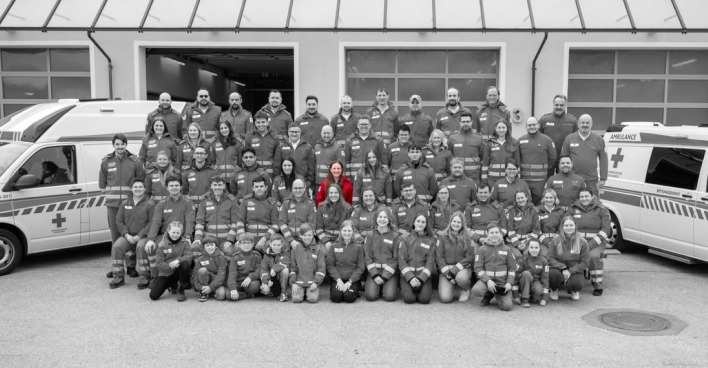 Gruppenfoto des Roten Kreuzes Hof bei Salzburg