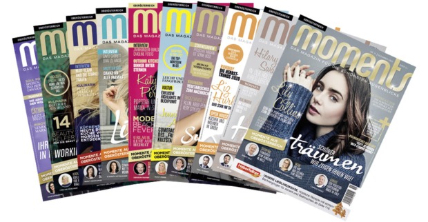Coverfächer moments Magazin