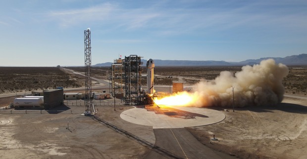 Start einer New Shepard-Rakete | Credit: Blue Origin