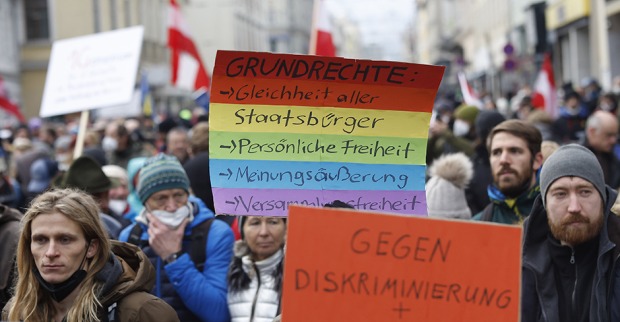 Demonstranten gegen die Corona-Maßnahmen