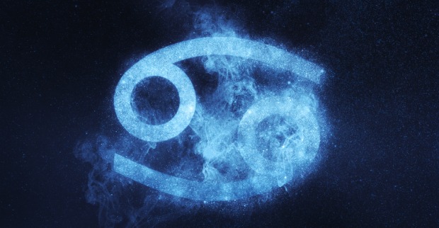 Das astrologische Zeichen für das Sternzeichen Krebs.