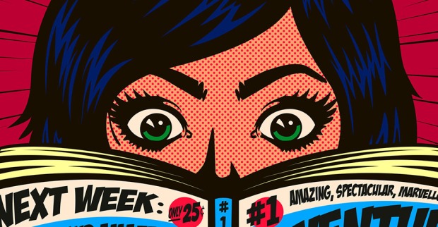 Pop-Art-Bild, das eine lesende Magazinleserin zeigt | Credit: iStock.com/drante