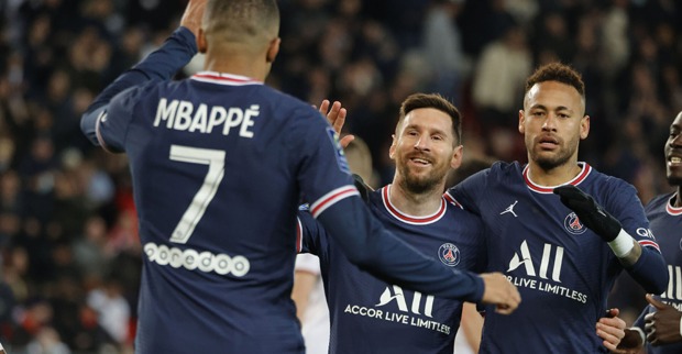 Kilian Mbappé, Lionel Messi und Neymar