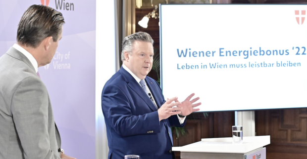 Peter Hanke und Bürgermeister Michael Ludwig stellen den Wiener Energiebonus vor | Credit: C.Jobst/PID