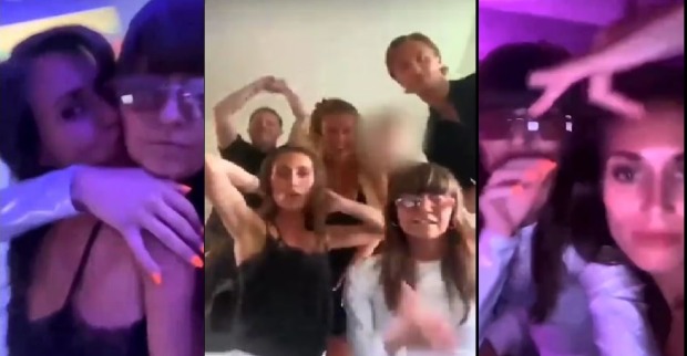 Eine Collage mit Ausschnitten aus den Videos. Die Premierministerin tanzt und posiert mit anderen Menschen
