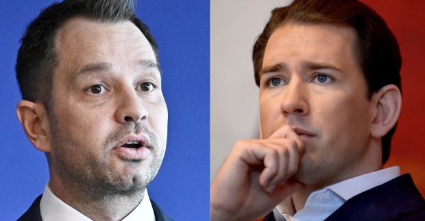 Porträtaufnahmen von Thomas Schmid und Sebastian Kurz