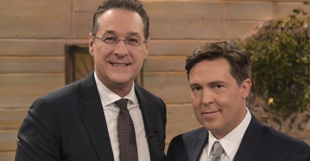 Ex-FPÖ-Chef Strache und ORF2-Chefredakteur Matthias Schrom