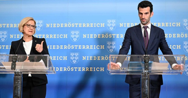 Landeshauptfrau Johanna Mikl-Leitner und FPÖ-Chef Udo Landbauer