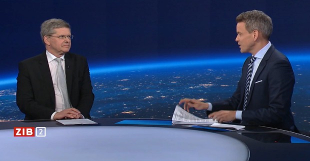 Christian Deutsch und Martin Thür im Studio der ZIB2