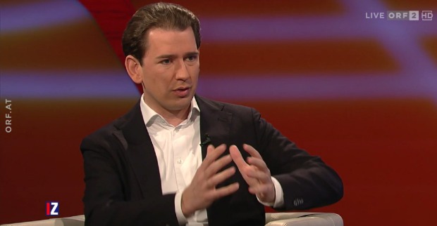 Sebastian Kurz im Studio der Diskussionssendung "Im Zentrum".