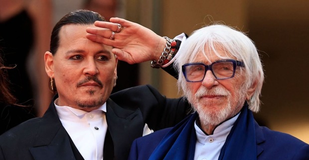 Johnny Depp und Pierre Richard in Cannes.