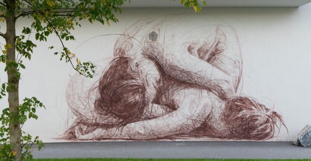 Graffiti auf einer Hauwand in Graz