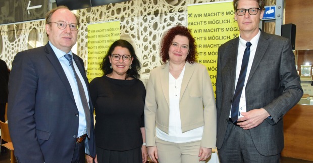 VDir. Dr. Gernot Erne, Benedicte Hämmerle (imPlus), Sylvia Kubicek (RCM), VDir. Mag. Ingo Madlener (v. li.)
