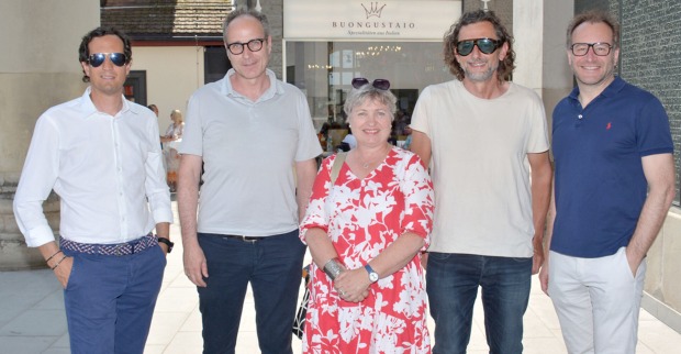 René Krall (Dornbirner Sparkasse), neuer inside Obmann Jörg Ströhle (zurgams), Irmgard Huber (Mohrenbräu), Ideengeber Marty Rauch (irr), Stadtrat Alexander Juen