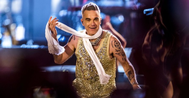 Robbie Williams auf der Bühne.