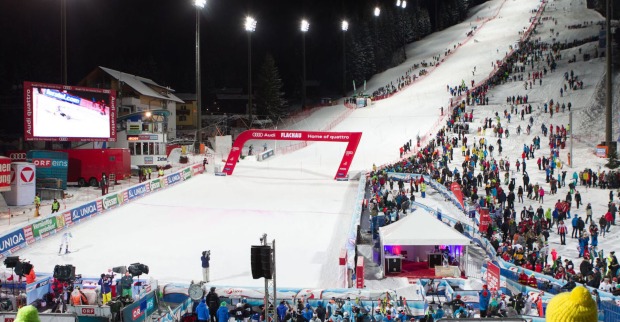Zielgelände Nachtslalom in Flachau