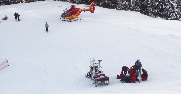 Rettungsaktion auf einer Skipiste
