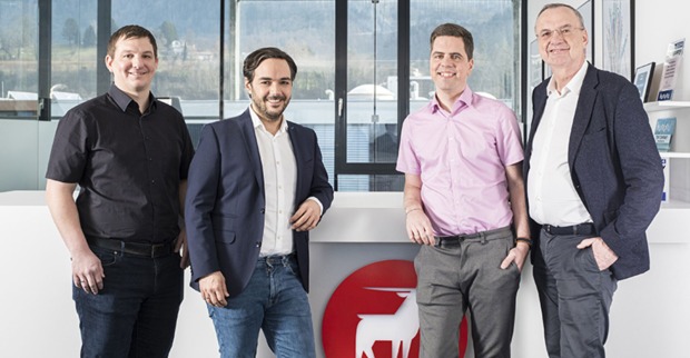 Führungsteam Matthias Frick (Co-CTO, Prokurist Antiloop), Gerold Böhler (Gründer &amp; GF Antiloop), Herbert Scheffknecht (Co-CTO Antiloop), Jürgen Samuel (Di3logy)