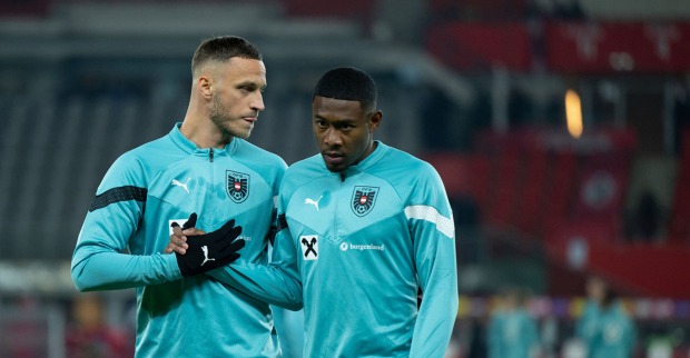 Marko Arnautovic und David Alaba im Rahmen eines Freundschaftsspiels des ÖFB-Nationalteams in Wien
