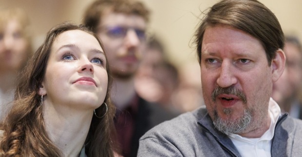 Lena Schilling und Thomas Waitz am Wahltag