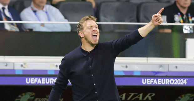 Trainer Julian Nagelsmann während eines EM-Spiels der Deutschen
