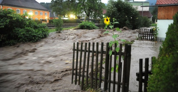 Überschwemmungen in Deutschfeistritz, Steiermark