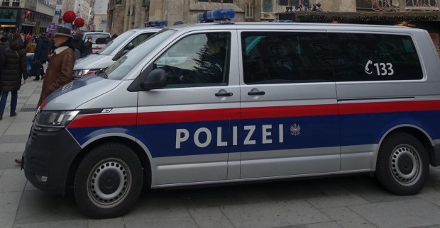 Polizeiauto vor dem Stephansdom
