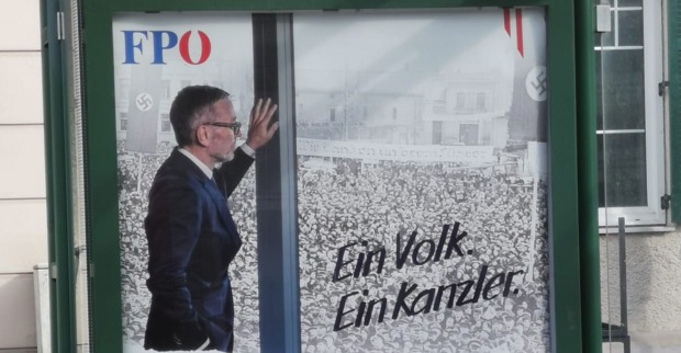 Fake-Plakat von Herbert Kickl in Graz
