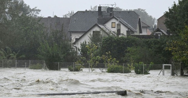 Überflutete Straßen in Neulengbach, 15. September 2024