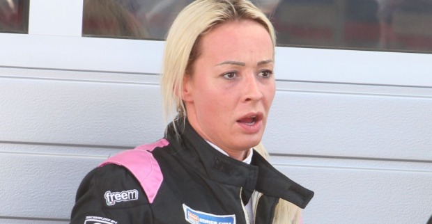 Cora Schumacher mit offenem Mund.
