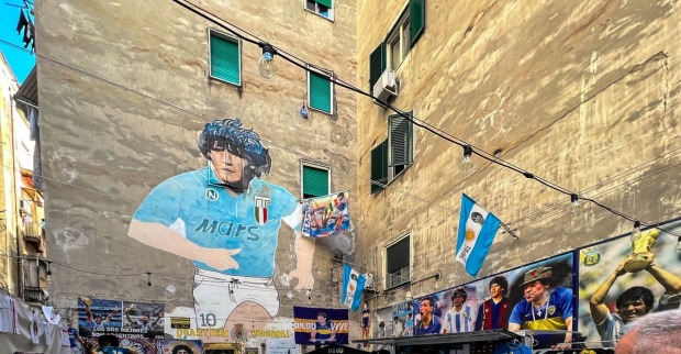 Diego Maradona Abbild in Neapel