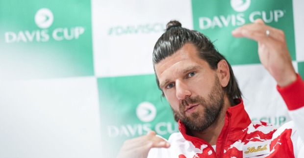 Jürgen Melzer bei einer Pressekonferenz