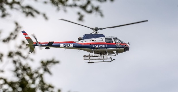 Der Polizeihubschrauber "Libelle" im Einsatz.