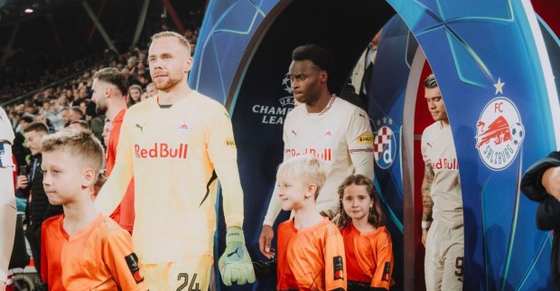Red Bull Salzburg beim Spiel gegen Dinamo Zagreb
