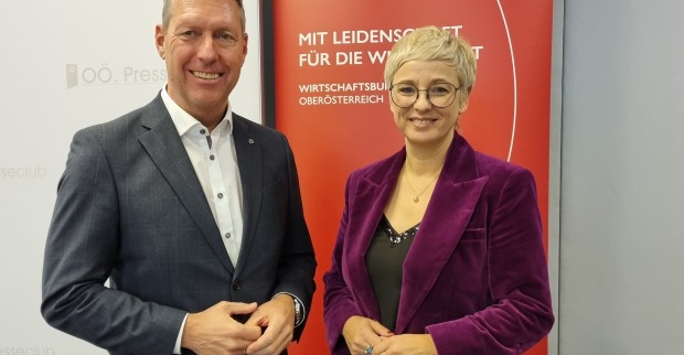 Wirtschaftsbund-Landesgeschäftsführer Wolfgang Greil und Landesobfrau Doris Hummer präsentierten die Ergebnisse der IMAS-Umfrage.