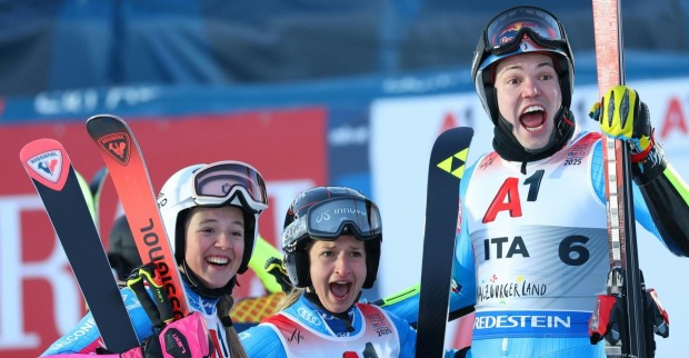 Giorgia Collomb (ITA), Lara Della Mea (ITA) und Alex Vinatzer(ITA)