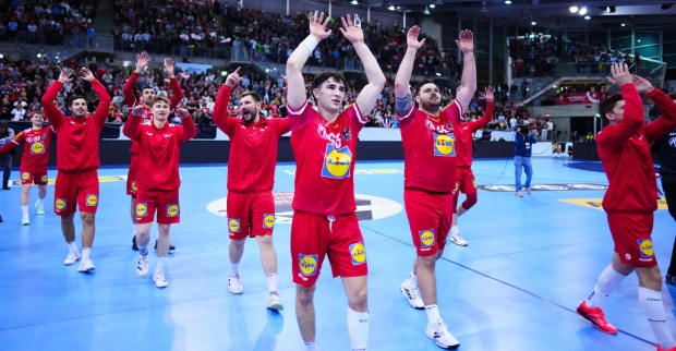 Jubel der Österreicher nach dem Remis gegen Deutschland in der Handball-EM-Qualifikation in Wien.