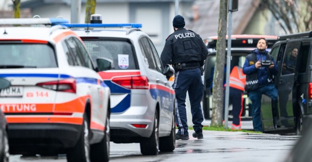 Polizeigroßeinsatz am Küniglberg nach einer Bombendrohung gegen das ORF-Zentrum.