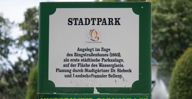Schild vom Wiener Stadtpark