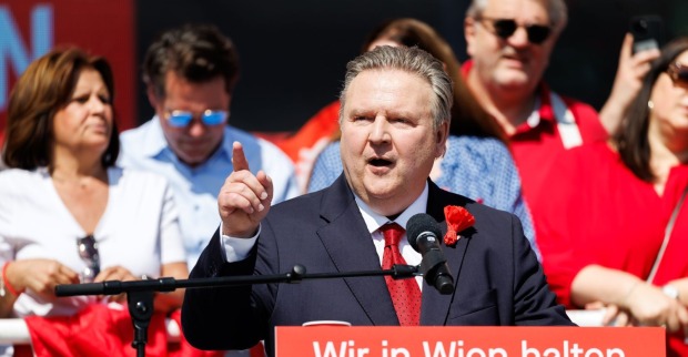 Bürgermeister Michael Ludwig (SPÖ) am Donnerstag, 1. Mai 2025, im Rahmen des 1. Mai-Aufmarsches der SPÖ, in Wien.