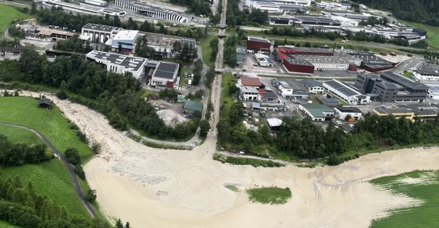 Aufnahmen der Feuerwehr Fulpes von den Unwetterschäden im Tiroler Stubaital