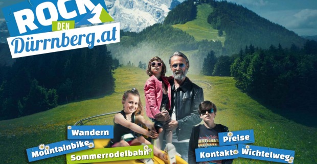 Mann mit Kindern vor der Kulisse einer bewaldeten Alm | Credit: Zinkenlifte Bad Dürrnberg