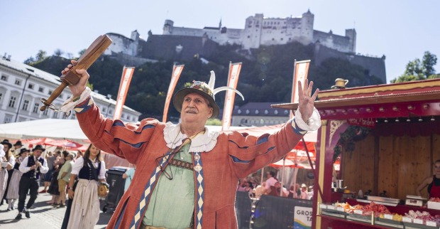 Der „Hanswurst“ am Rupertikirtag in Salzburg.