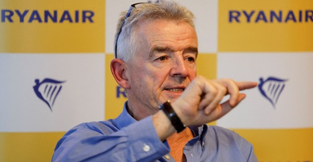 Ryanair-Chef Michael O'Leary während einer Pressekonferenz am Flughafen Wien-Schwechat