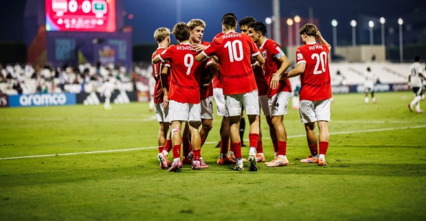 U17-Mannschaft des Österreichischen Fußballbundes ÖFB während der Weltmeisterschaft in Katar