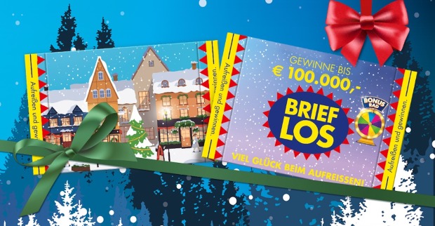 Brieflose vor weihnachtlichem Hintergrund