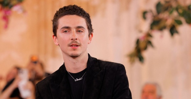 Timothee Chalamet posiert auf dem roten Teppich