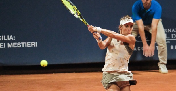 Julia Grabher in Aktion bei den Palermo Ladies Open.